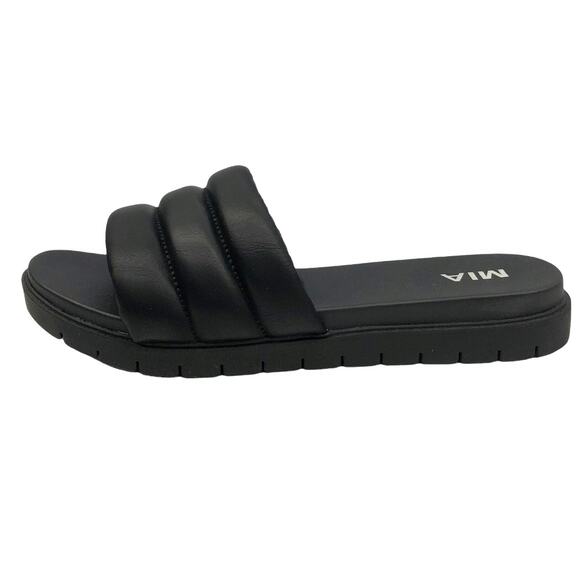 Mia Cimone Black Flatform Slip On Slide Sandals 11 - Picture 1 of 5